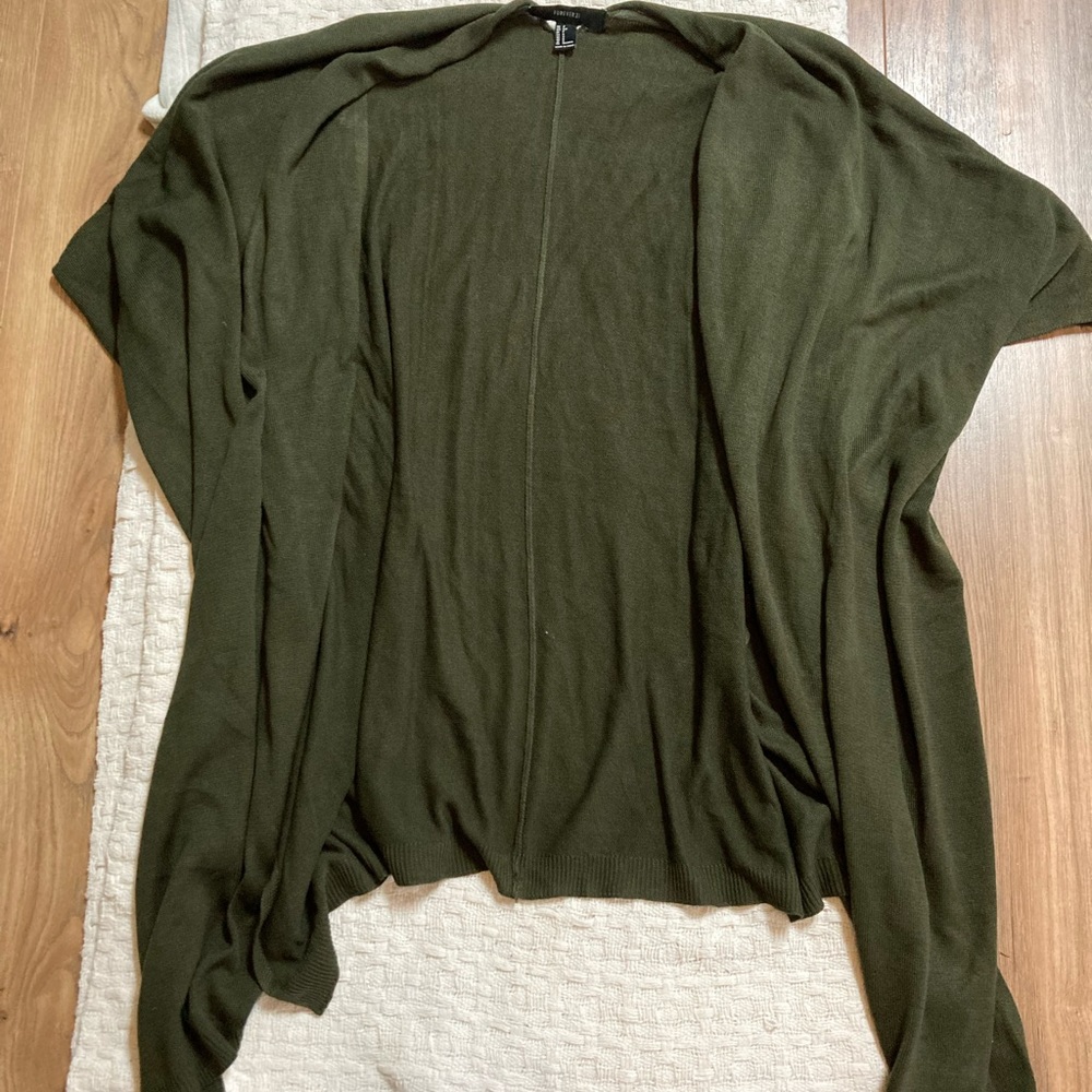 Forever 21, dark olive shawl/cardigan